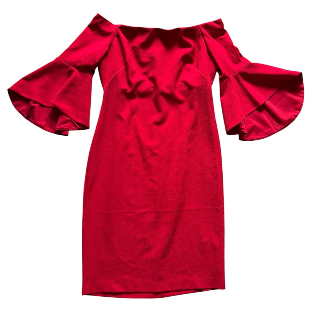 Chelsea28 Off-Shoulder Bell Sleeve Sheath Dress